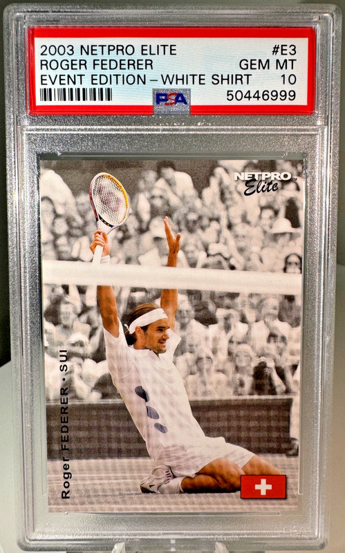 Roger Federer 2003 Netpro Elite #E3 Event Edition White Shirt Tenis GOAT PSA 10