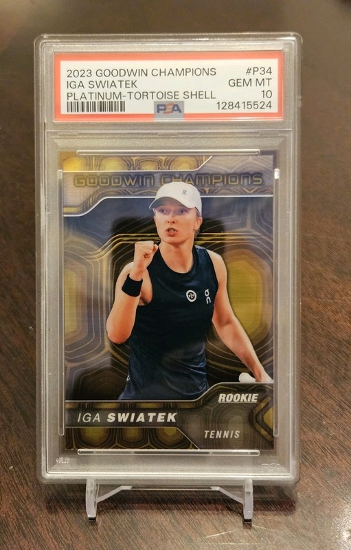 2023 GOODWIN CHAMPIONS PLATINUM TORTOISE SHELL #P34 IGA SWIATEK  #/149 PSA 10
