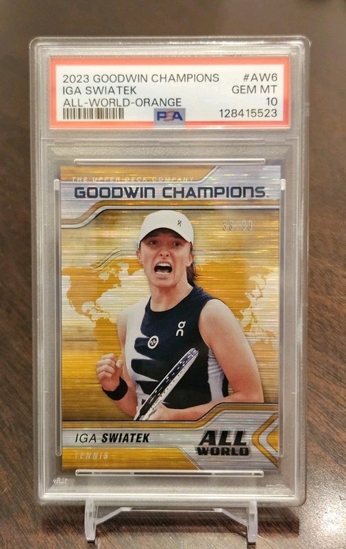 2023 Iga Swiatek /99 Upper Deck Goodwin Champions - All-World Orange (RC) PSA 10