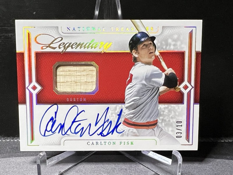 2025 National Treasures - Legendary Lumber Auto Carlton Fisk - Game Used 03/10 view 1