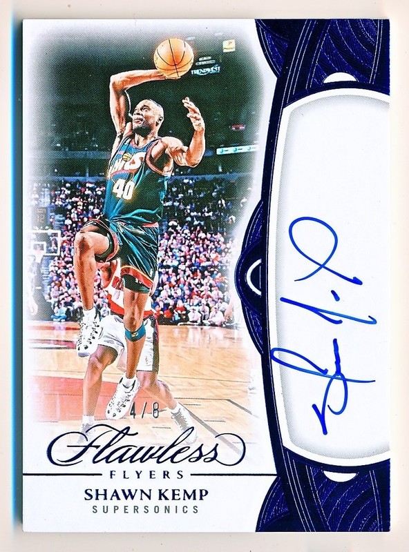 2024-25 Flawless Shawn Kemp Flawless Flyers Autographs Blue Auto #FLY-SKE (4/8)
