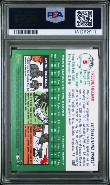 FREDDIE FREEMAN 2012 Topps Archives #5 PSA 9 MINT QTY view 2