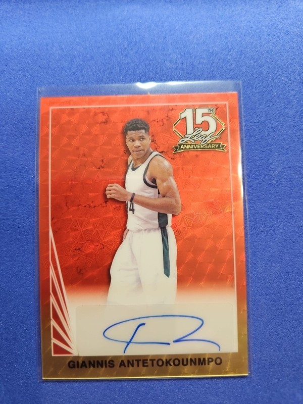 2025 LEAF GOLD SUPERFRACTOR 1/1 AUTO GIANNIS ANTETOKOUNMPO MILWAUKEE BUCKS MINT! view 2