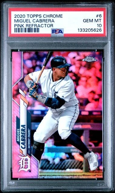 MIGUEL CABRERA 2020 Topps Chrome PINK REFRACTOR #6 PSA 10 GEM MINT RC QTY