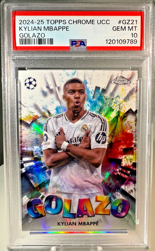 Kylian Mbappe 2024 Topps Chrome #GZ21 *Golazo* Refractor Madrid France PSA 10