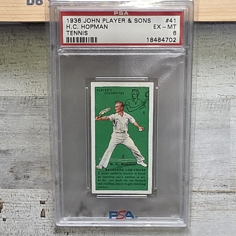 1936 John Player And Sons #41 H.C. Hopman Vintage Graded Tennis Card PSA 6