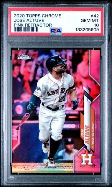 JOSE ALTUVE 2020 Topps CHROME PINK REFRACTOR #42 PSA 10 GEM MT