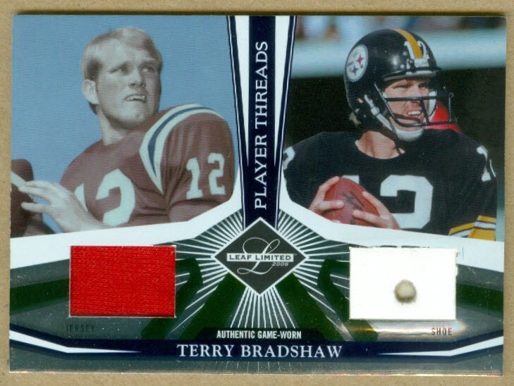 2006 Donruss Leaf Limited TERRY BRADSHAW Player Threads Game Used Jersey & Shoe