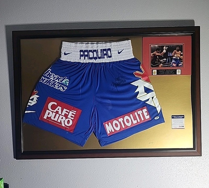 Manny Pacquiao signed Autograph Shorts Trunks Framed Boxing PSA/DNA Rare