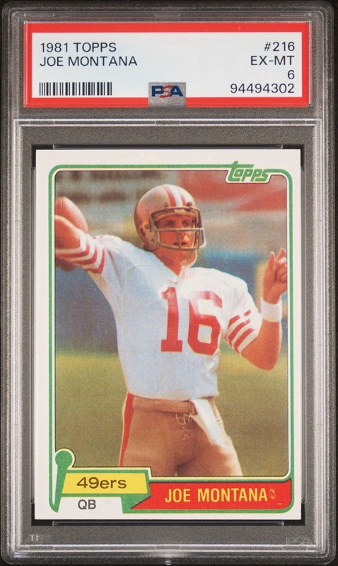 1981 Topps - Joe Montana #216 RC Rookie PSA 6