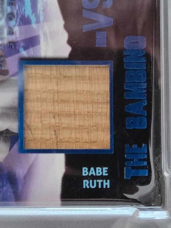 BABE RUTH and MICKEY MANTLE GAME USED JERSEY BAT CARD 9/9 2020 LEAF YANKEES ITG view 2