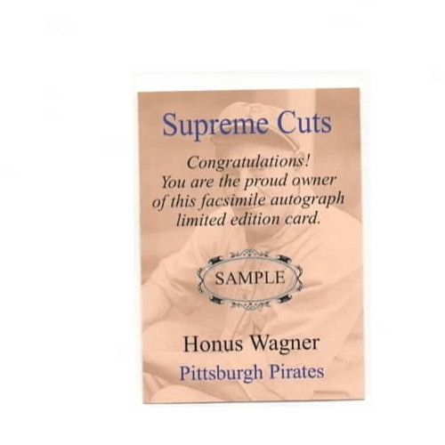 HONUS WAGNER  Facsimile Autograph Limited Edition "SAMPLE"  Custom card view 2
