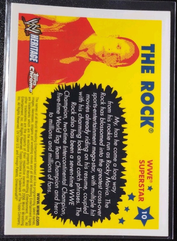 2006 WWE Topps Heritage Chrome #10 The Rock Base Card *Dwayne Johnson* view 2