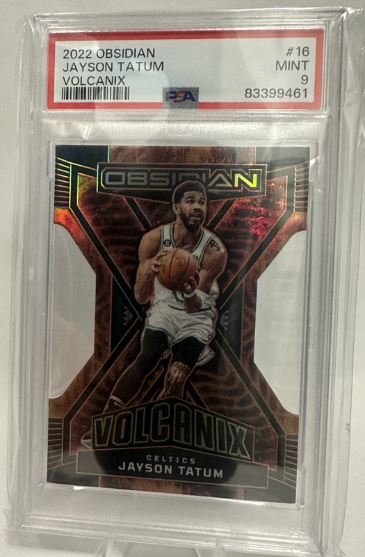 Jayson Tatum 2022-23 Panini Obsidian Volcanix Die-Cut SSP PSA 9