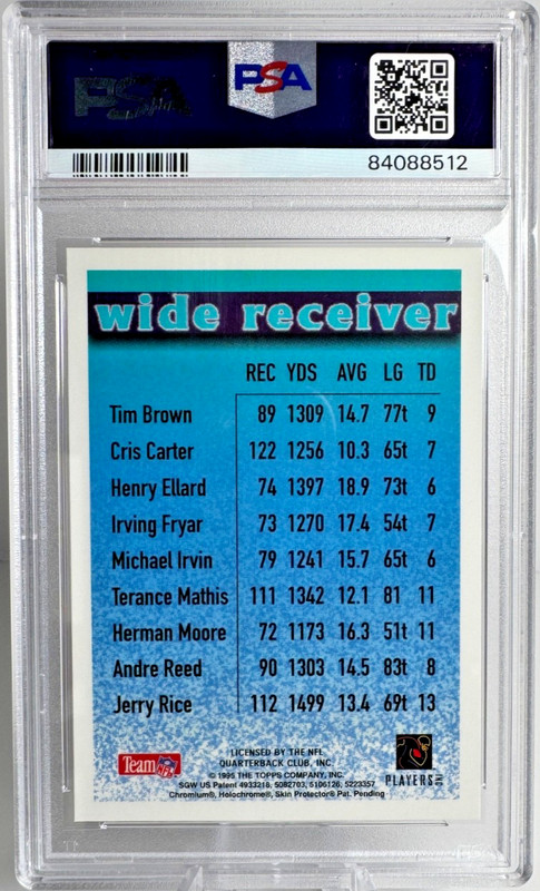Jerry Rice 1995 Topps Mystery Finest *Refractor* Receiver 49ers Beautiful PSA 9 view 2