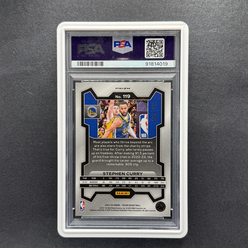 2023 PRIZM NBA STEPHEN CURRY /175 WHITE PSA 10 GEM MT 💎 view 2
