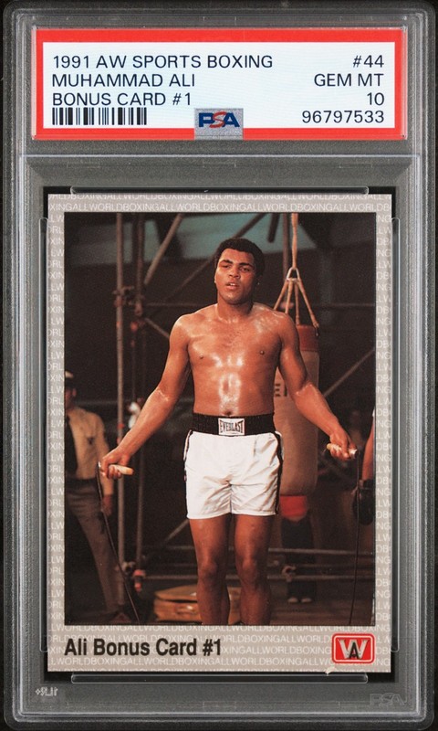 Muhammad Ali 1991 AW Sports Boxing #44 Bonus Card HOF Rare Greatest PSA 10