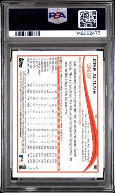 JOSE ALTUVE 2014 Topps Chrome #52 PSA 9 MINT view 2