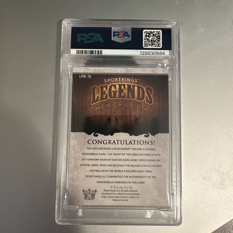 RARE! 2024 Sportkings Jersey Lionel Messi GAME WORN patch Limited /25 PSA 8 view 2