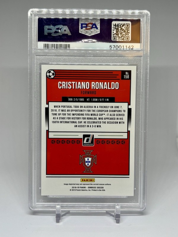CRISTIANO RONALDO 2018 DONRUSS PORTUGAL #158 PSA 10 view 2