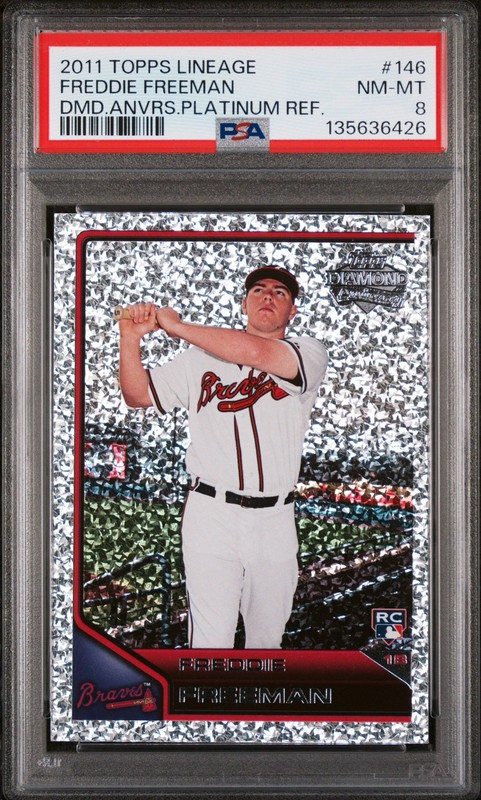 2011 Topps Lineage Diamond Refractor #146 RC Freddie Freeman PSA 8 view 1