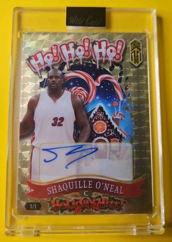 SHAQUILLE O'NEAL WILD CARD HOLIDAY CASE HIT GOLD SUPERFRACTOR TRUE 1/1 AUTO MINT