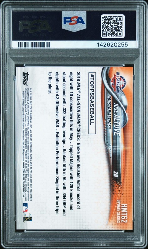 JOSE ALTUVE 2018 TOPPS CHROME UPDATE-PINK REFRACTOR #HMT62 PSA 10 view 2