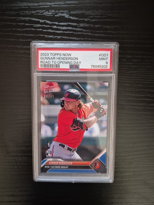 2024 Topps Now Gunnar Henderson #OD-1  BLUE  /49 PSA 9 MINT- POP 1! RARE Orioles