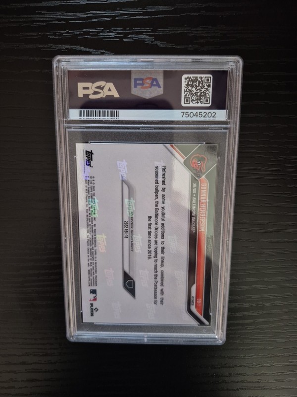 2024 Topps Now Gunnar Henderson #OD-1  BLUE  /49 PSA 9 MINT- POP 1! RARE Orioles view 2