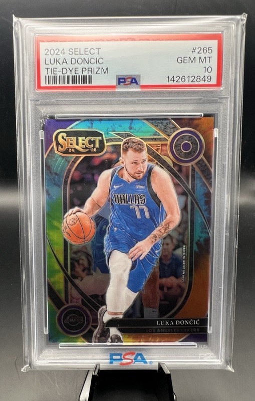 🔥 POP 2 /25 PSA 10 🔥 2024 SELECT LUKA DONCIC TIE DYE PRIZM PSA 10 265 LAKERS