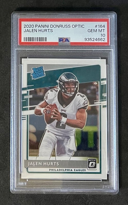 2020 Panini Donruss Optic Rated Rookie Jalen Hurts PSA 10 view 1