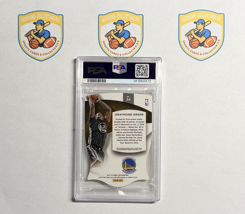 Draymond Green 2014-15 Panini Luxe GAME WORN PATCH 02/10 PSA 10 Gem Mint view 2