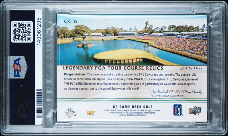 JACK NICKLAUS SIGNED 2021 SP AUTHENTIC LEGENDARY TPC COURSE RELIC AUTO PSA view 2