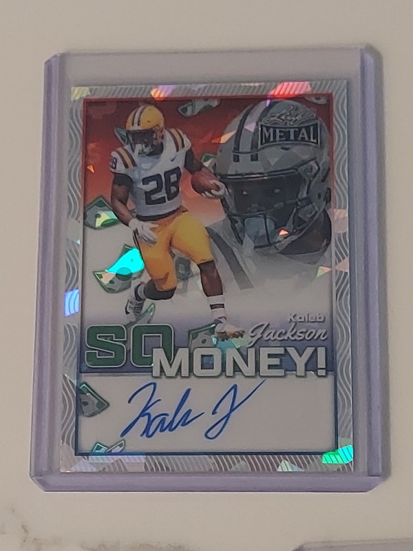 2025 LEAF METAL FOOTBALL RWB CRACK ICE SO MONEY! AUTO RC #1/1 KALEB JACKSON