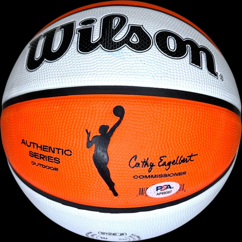 ANGEL REESE SIGNED AUTOGRAPHED WILSON WNBA BASKETBALL CHICAGO SKY LSU PSA/DNA view 2