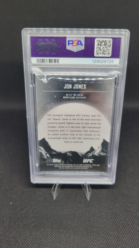 2024 Topps Midnight UFC Moonrise Jon Jones #100 /25 PSA 10 view 2