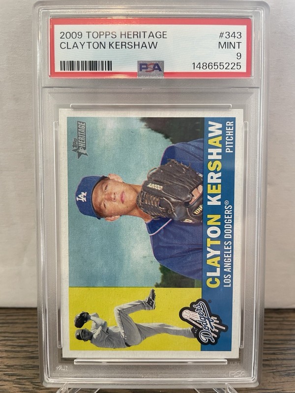 2009 Topps Heritage Clayton Kershaw PSA 9 #343 Mint