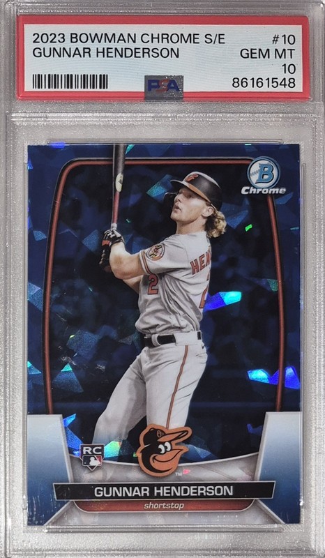 GUNNAR HENDERSON ROOKIE PSA 10 GEM MT 2023 Bowman Chrome Sapphire Edition #10