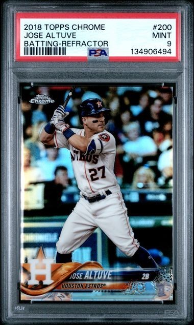 JOSE ALTUVE 2018 Topps Chrome BATTING - REFRACTOR #200 PSA 9 MINT