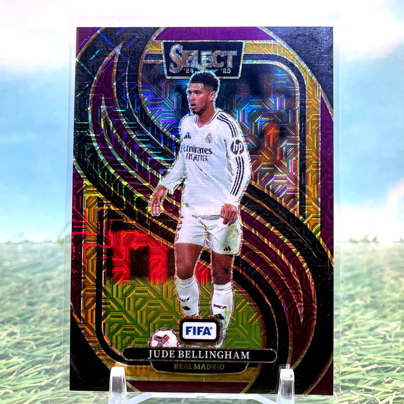 2024-25 Panini Select Fifa Mezzanine Jude Bellingham #102 Purple Mojo Prizm