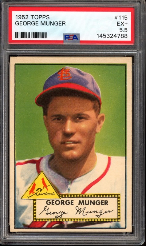 1952 Topps #115 Red Munger PSA 5.5 Vintage Baseball Card (4788)