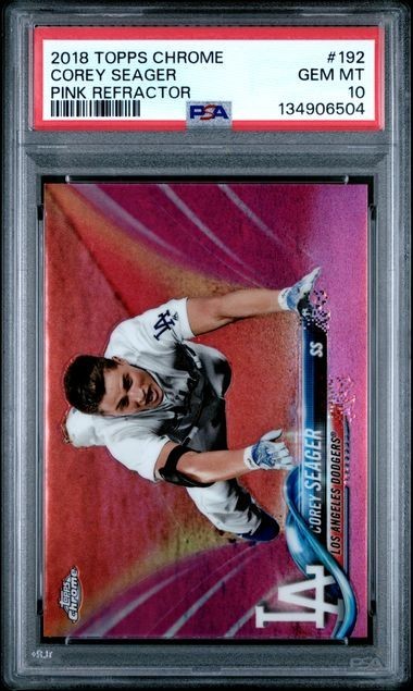 COREY SEAGER 2018 Topps Chrome PINK REFRACTOR #192 PSA 10 GEM MT