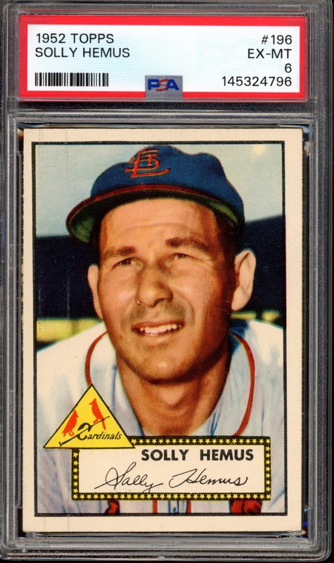1952 Topps #196 Solly Hemus Rookie PSA 6 Vintage Baseball Card (4796)