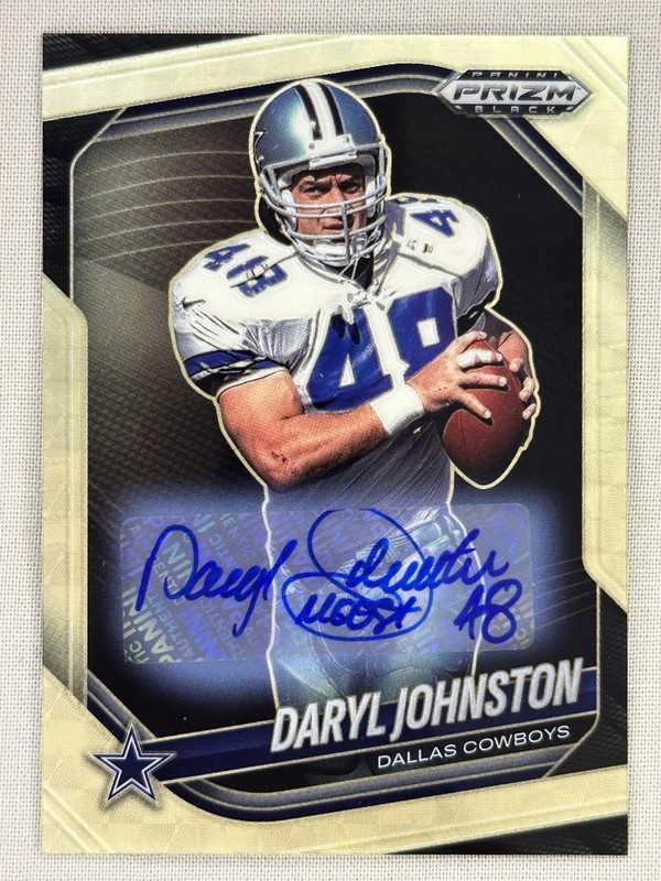 2025 Panini Prizm Daryl Johnston Gold Vinyl Prizm auto 1/5 Dallas Cowboys #47