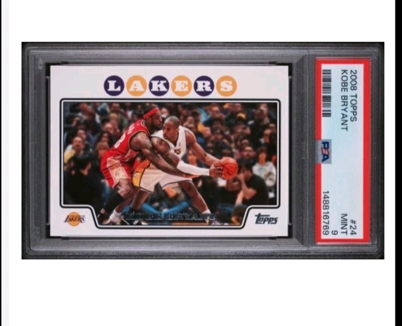 KOBE BRYANT PSA 9 2008-09 TOPPS #24 LEBRON GUARDING KOBE LAKERS