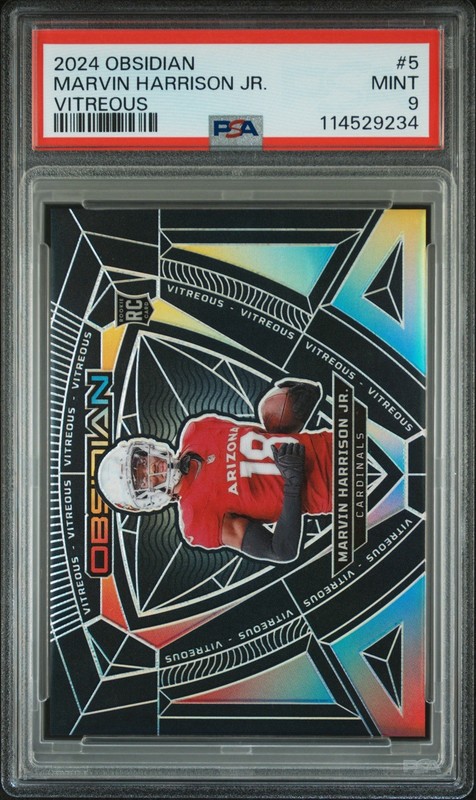 2024 Obsidian - Marvin Harrison Jr. - Vitreous Case Hit #5 PSA 9!! ROOKIE view 2