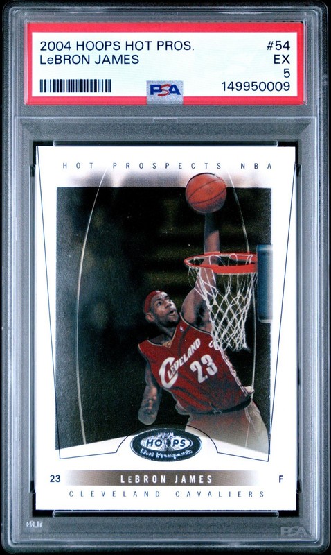 2004-05 Hoops Hot Prospects LeBron James #54 Cavaliers PSA 5
