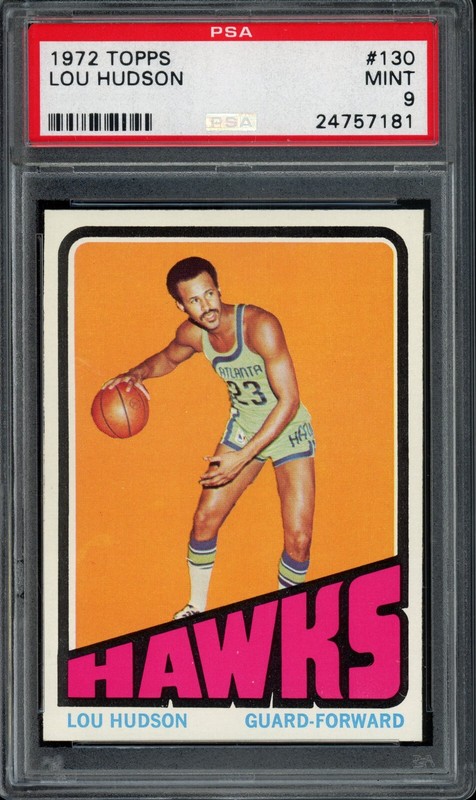 1972 Topps #130 Lou Hudson PSA 9 Atlanta Hawks Vintage HOF Basketball Card