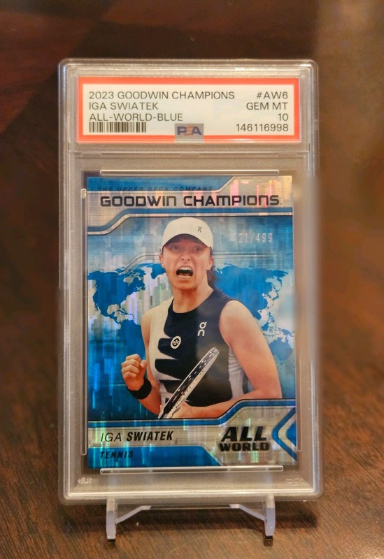 2023 Upper Deck Goodwin Champions All-World Blue /499 Iga Swiatek #AW-6 PSA 10