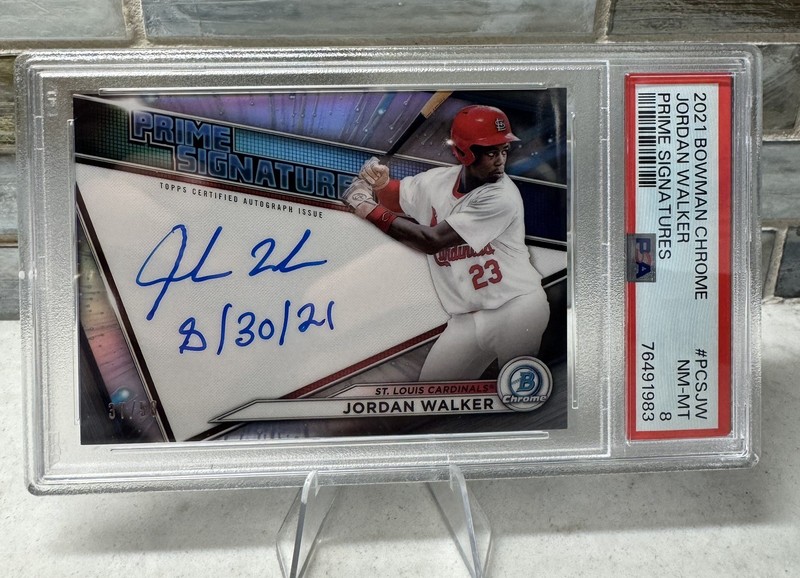 2021 Bowman Chrome Prime Signatures #/50 Jordan Walker PSA 8 Auto